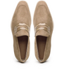 Zelli Meo 3 Sueded Goatskin Penny Loafer Taupe