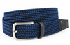 Torino Italian Woven Rayon Elastic Stretch Belt Navy