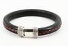 Torino Leather Bracelet with Braided Insert in Black/Brown