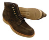 Limited Edition "The Lombard" Loden Suede Moc Toe Boot with Tan Wedge Sole