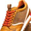 Zelli MATTEO ITALIAN CALF AND SUEDE PERFORATED SNEAKERS Burnt Orange