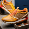 Zelli MATTEO ITALIAN CALF AND SUEDE PERFORATED SNEAKERS Burnt Orange