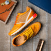 Zelli MATTEO ITALIAN CALF AND SUEDE PERFORATED SNEAKERS Burnt Orange