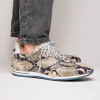 Zelli Peri Python Embossed Italian Calfskin Sneakers Marine White & Black