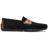 Zelli MONZA SUEDED ITALIAN CALFSKIN DRIVER BLACK / CHESTNUT