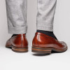 Zelli ROMA HAND BURNISHED CALFSKIN PENNY LOAFER Cognac