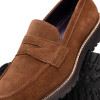 zELLI ROMA ITALIAN SUEDE PENNY LOAFERS TOBACCO