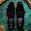 ZELLI ROMA ITALIAN SUEDE PENNY LOAFERS Black