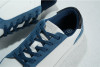 G. Brown Dynamic Calfskin/Suede Sneaker White and Blue