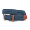 Torino Italian Woven Herringbone Rayon Stretch Belt Navy
