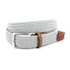 Torino Italian Rayon Stretch Fabric Belt with Genuine Caiman Light Grey