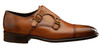 Toscana Big and Tall 6582 Calzoleria Monk Strap Cap Toe Dark Caramel
