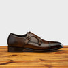 Toscana Big and Tall 6582 Calzoleria Monk Strap Cap Toe Brown