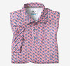 Johnston & Murphy XC4® Performance Print Polos + Cool Degree™ Pink Toucan