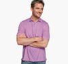 Johnston & Murphy XC4® Performance Print Polos + Cool Degree™ Pink Toucan