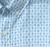 Johnston & Murphy Cotton-Linen Short-Sleeve Print Shirt Blue Illusion