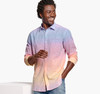 Johnston & Murphy Washed Linen-Blend Shirt Blue/Pink Ombré