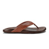 Olukai Men's Hiapo Leather Beach Sandals Rum / Dark Wood