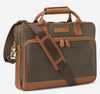 Johnston & Murphy Rhodes Briefcase Brown Antique Cotton/Tan Full Grain