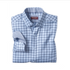 Johnston & Murphy Men's Non-Iron Dress Shirt Blue Angled Neat Windowpane
