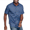 Johnston & Murphy Men's Printed Short-Sleeve Shirt Navy Multi