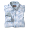 Johnston & Murphy Men's Logan Printed Cotton Long-Sleeve Shirt White/Gray Shadow Box