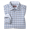 Johnston & Murphy Men's Linen-Blend Dress Shirt Blue Multi