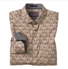 Johnston & Murphy Men's Printed Cotton Shirt Tan Multi Geo Burst