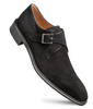 Mezlan Albini Suede Monk Strap Black