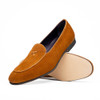 Zelli X Italian Sueded Goatskin Loafer, Cognac