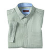 Johnston & Murphy Logan Printed Short-Sleeve Shirt Green Hashed Squares 