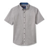 Johnston & Murphy Logan Printed Short-Sleeve Shirt Gray Diamond Grid 