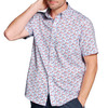 Johnston & Murphy Printed Short-Sleeve Shirt Blue/Red Ocean Icons
