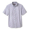 Johnston & Murphy Printed Short-Sleeve Shirt Blue/Red Ocean Icons