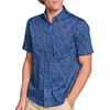 Johnston & Murphy Logan Printed Short-Sleeve Shirt Navy Flight Paths 