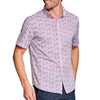 Johnston & Murphy Logan Printed Short-Sleeve Shirt Pink/Blue Flamingos