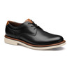 Johnston & Murphy Tyson Plain Toe Black White Sole Full Grain 