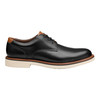 Johnston & Murphy Tyson Plain Toe Black White Sole Full Grain 