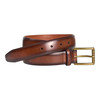 Johnston & Murphy Shadow-Edged Leather Belt Brown