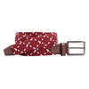 Johnston & Murphy Game Day Woven Stretch-Knit Belt Maroon