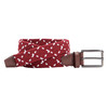 Johnston & Murphy Game Day Woven Stretch-Knit Belt Maroon