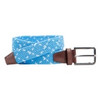 Johnston & Murphy Game Day Woven Stretch-Knit Belt Light Blue