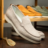 Zelli LIVORNO Stampata Crocodile Nubuk Loafer, Bone