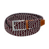 Torino Game Day Italian Woven Stretch Belt in Maroon and Grey