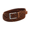 Torino Game Day Italian Woven Stretch Belt in Burnt Orange and Navy