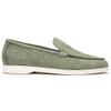 Zelli LIVORNO Stampata Crocodile Nubuk Loafer, Celery