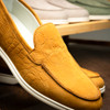 Zelli LIVORNO Stampata Crocodile Nubuk Loafer, Cognac