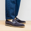 Zelli MEO 3 Sueded Goatskin Penny Loafer, Grey 