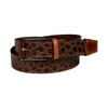 Torino Tuscan Tinga Embossed Calfskin Belt with Tabs in Cognac