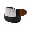 Sherman Brothers Signet Traditional Monogram Braided Stretch Belt Black